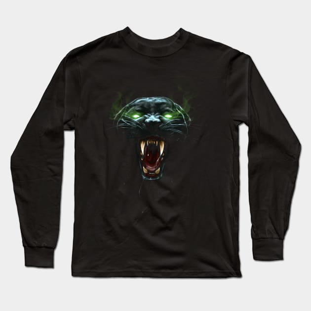 Black Panther Long Sleeve T-Shirt by chriskar